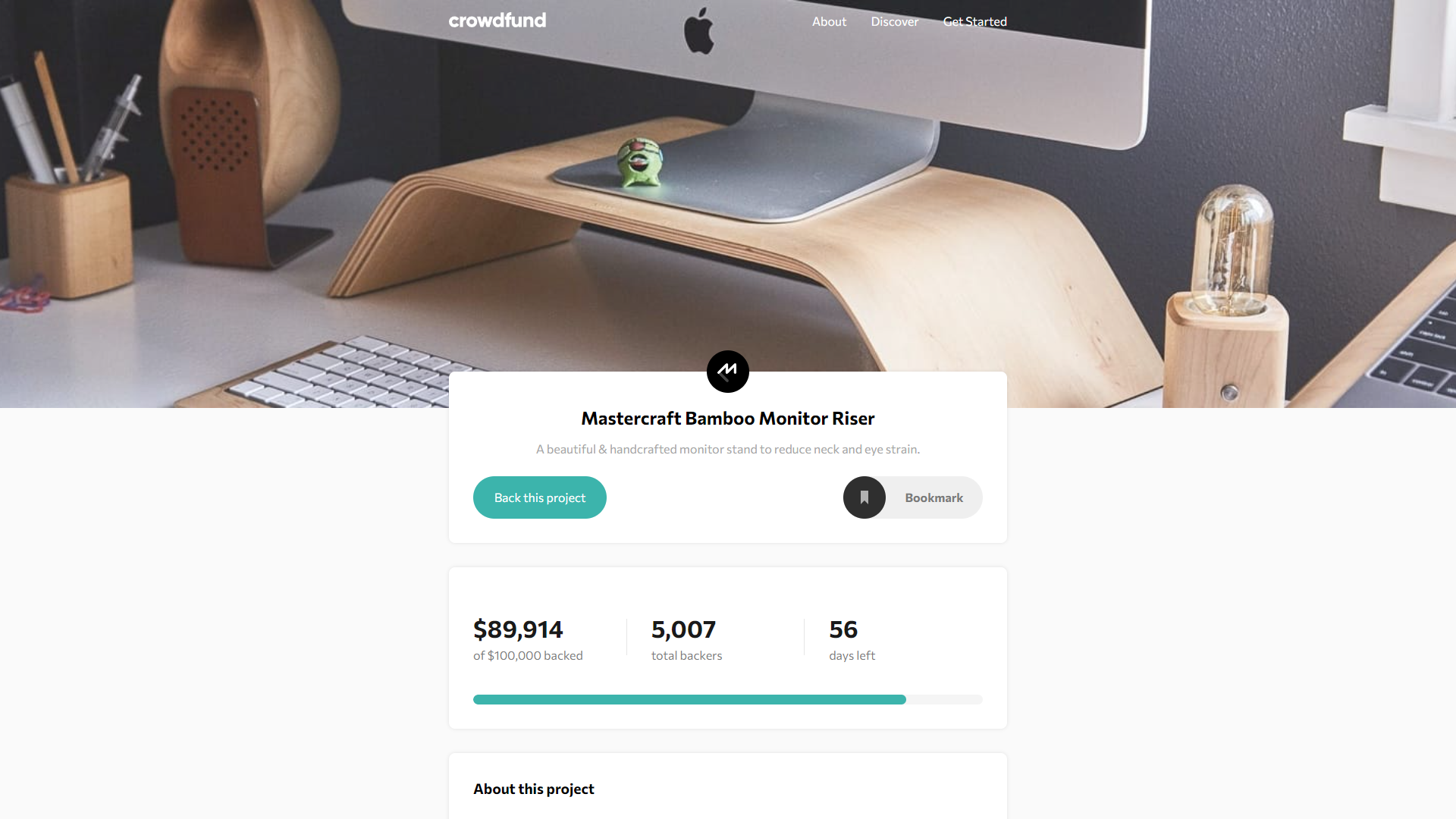 Crowdfunding Product Page